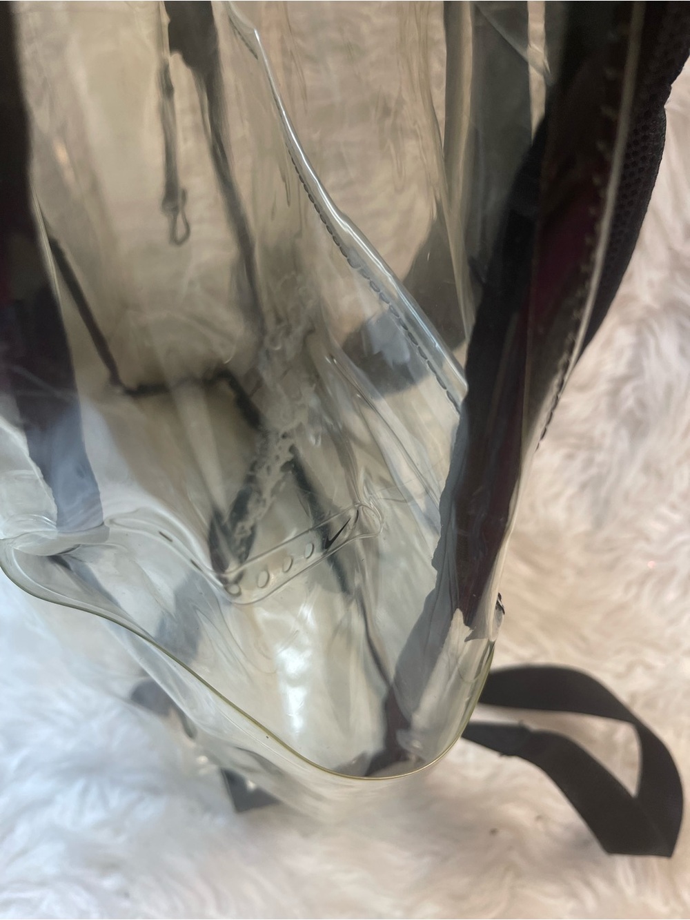 Nike Brasilia training transparent PVC Backpack with Black Trim and Logo - Picture 13 of 15